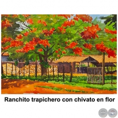 Ranchito trapichero con chivato en flor - Obra de Emili Aparici